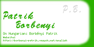 patrik borbenyi business card