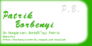 patrik borbenyi business card